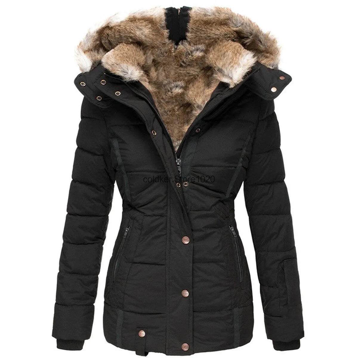 Women's padded cotton jacket from Corporación Turística, in champagne, XXL size, featuring a warm, quilted design and stylish fit.