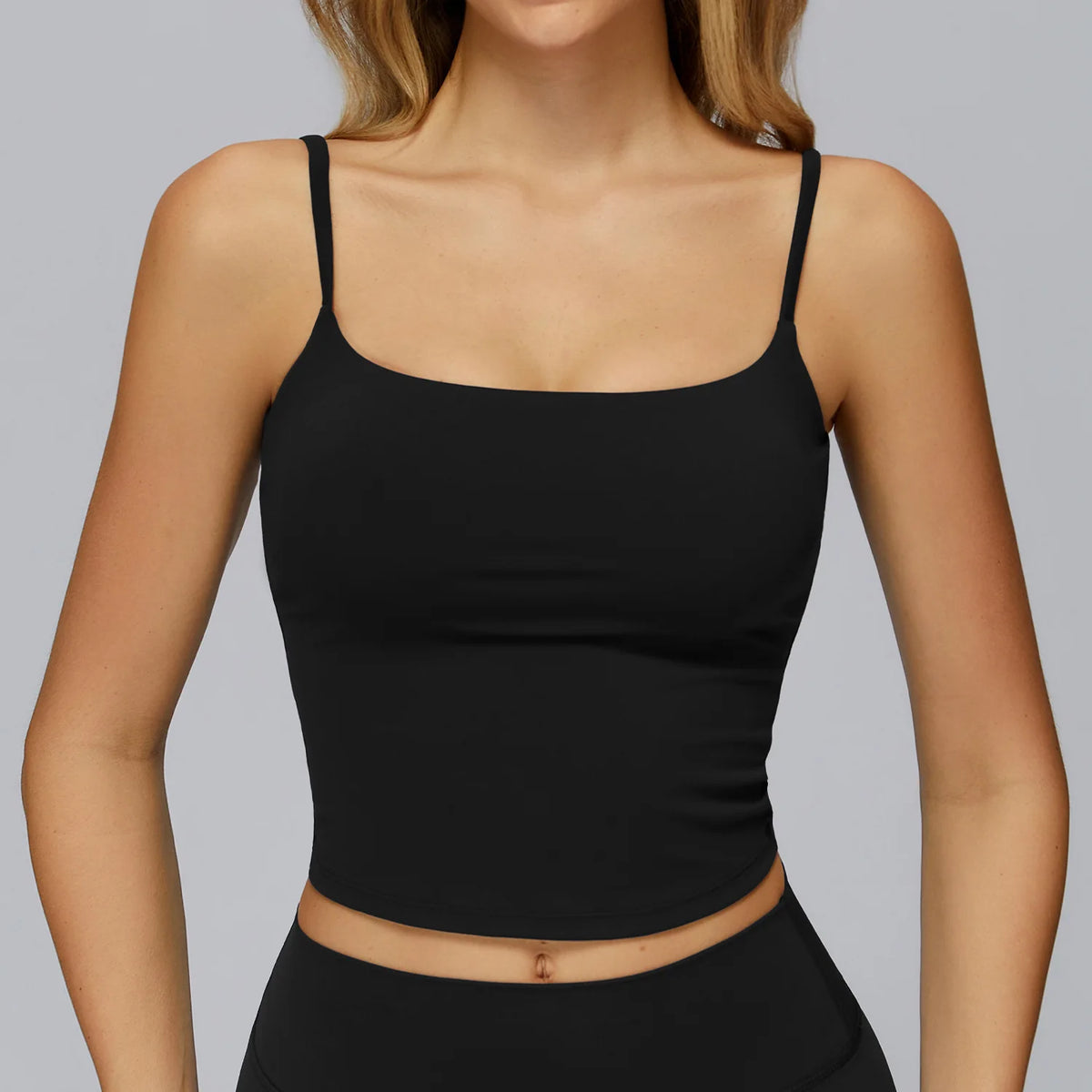 Chocolate brown women's yoga sports top by Corporación Turística, breathable and suitable for gym workouts.
