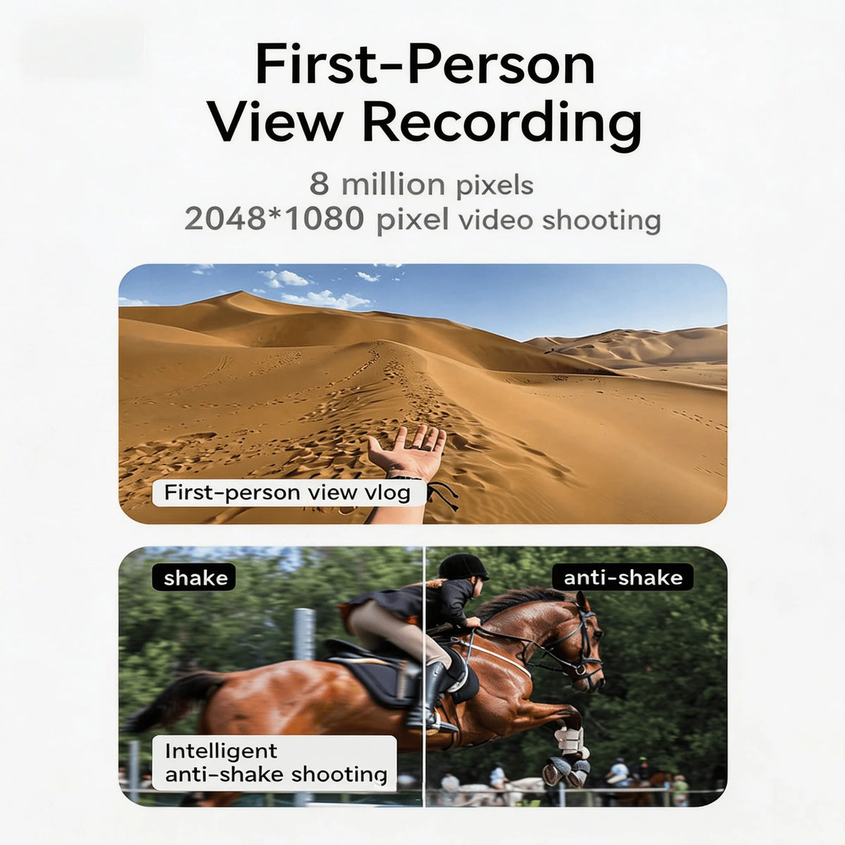 Clear lens smart glasses with 4K camera and AI functions, designed for hands-free recording and enhanced visual capture.