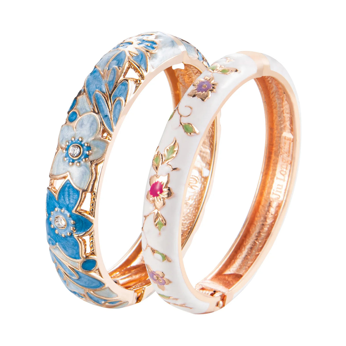Double esma bracelet set for women featuring intricately designed silver-toned bangles, stylish and elegant jewelry by Corporación Turística.