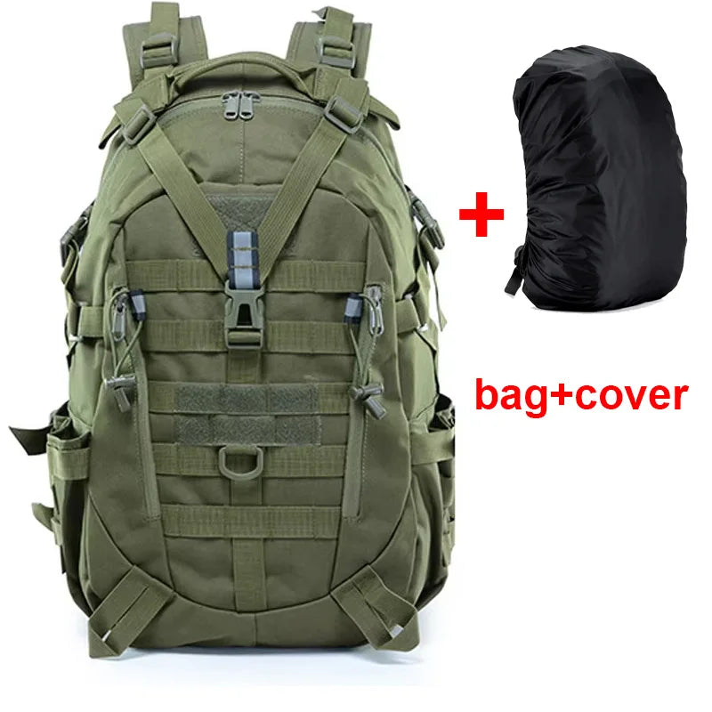 Camping backpack for men by Corporación Turística, 30-40 liter travel and hiking backpack with multiple compartments.