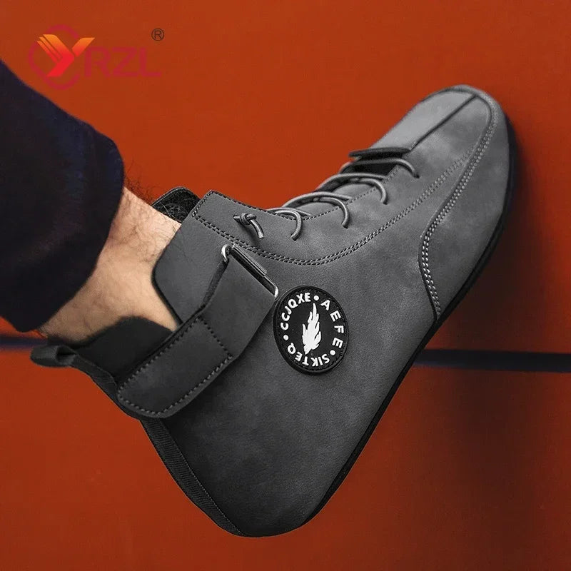 Dark blue YRZL men's casual slip-resistant shoes by Corporación Turística, featuring a sleek design and comfortable fit.