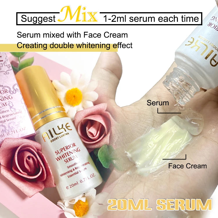 Corporación Turística Crema Facial AILKE antiarrugas y blanqueadora con colágeno, visible en un frasco con crema blanca y envase.