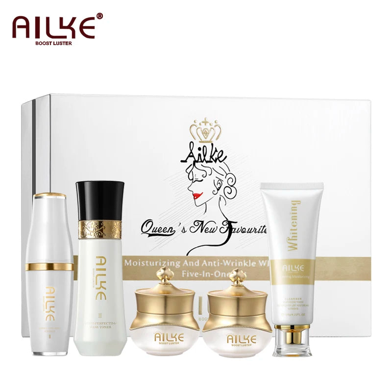 Cream facial AILKE by Corporación Turística with anti-wrinkle and brightening properties, featuring collagen in a sleek jar.