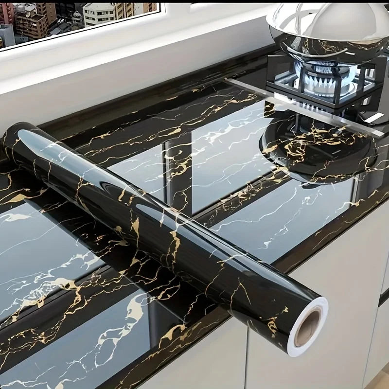 PVC wall sticker featuring a 40cm marble design, waterproof, self-adhesive, ideal for decorative wall coverings.