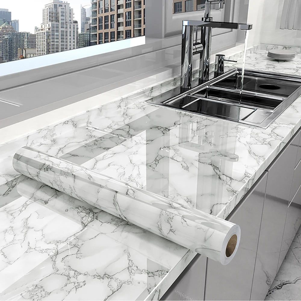 PVC wall sticker featuring marble design, 40cm size, waterproof, self-adhesive, for wall decoration by Corporación Turística.