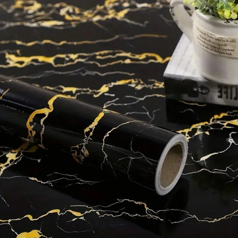 PVC wall sticker featuring marble design, 40cm size, waterproof, for decorative wall decor by Corporación Turística.