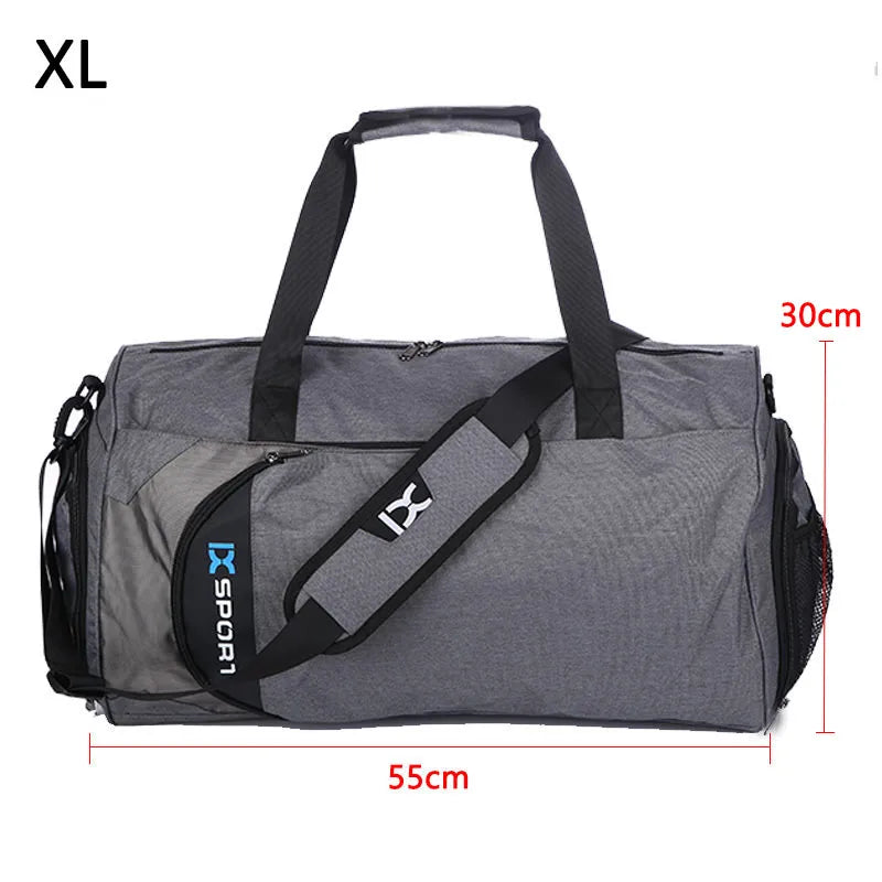 Deep grey large gym bag by Corporación Turística, spacious fitness and travel tote with multiple compartments.