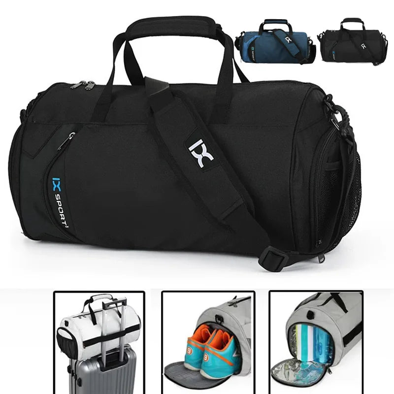 Large fitness gym bag by Corporación Turística, deep grey color, spacious design for sports and gym essentials.