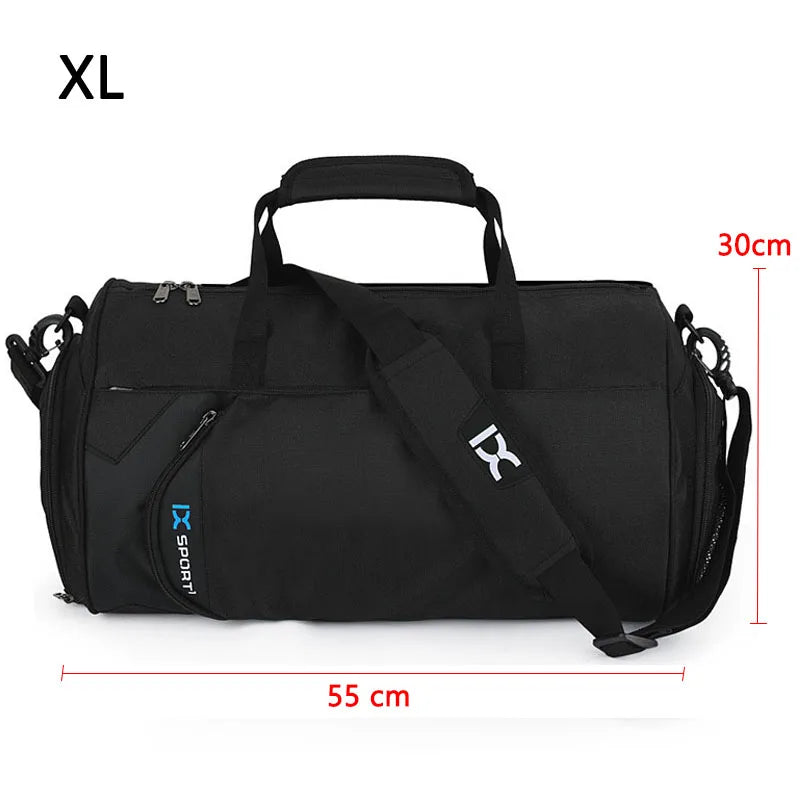 Deep grey large fitness gym bag by Corporación Turística, spacious sports and travel bag with multiple compartments.