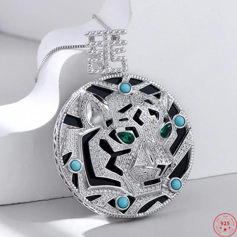 Sterling silver S925 pendant necklace for women with a new stylish design, featuring intricate metalwork and a polished finish.