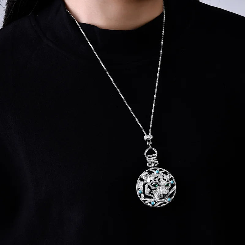 Sterling silver S925 pendant necklace for women with a modern design, featuring a stylish and elegant jewelry piece.