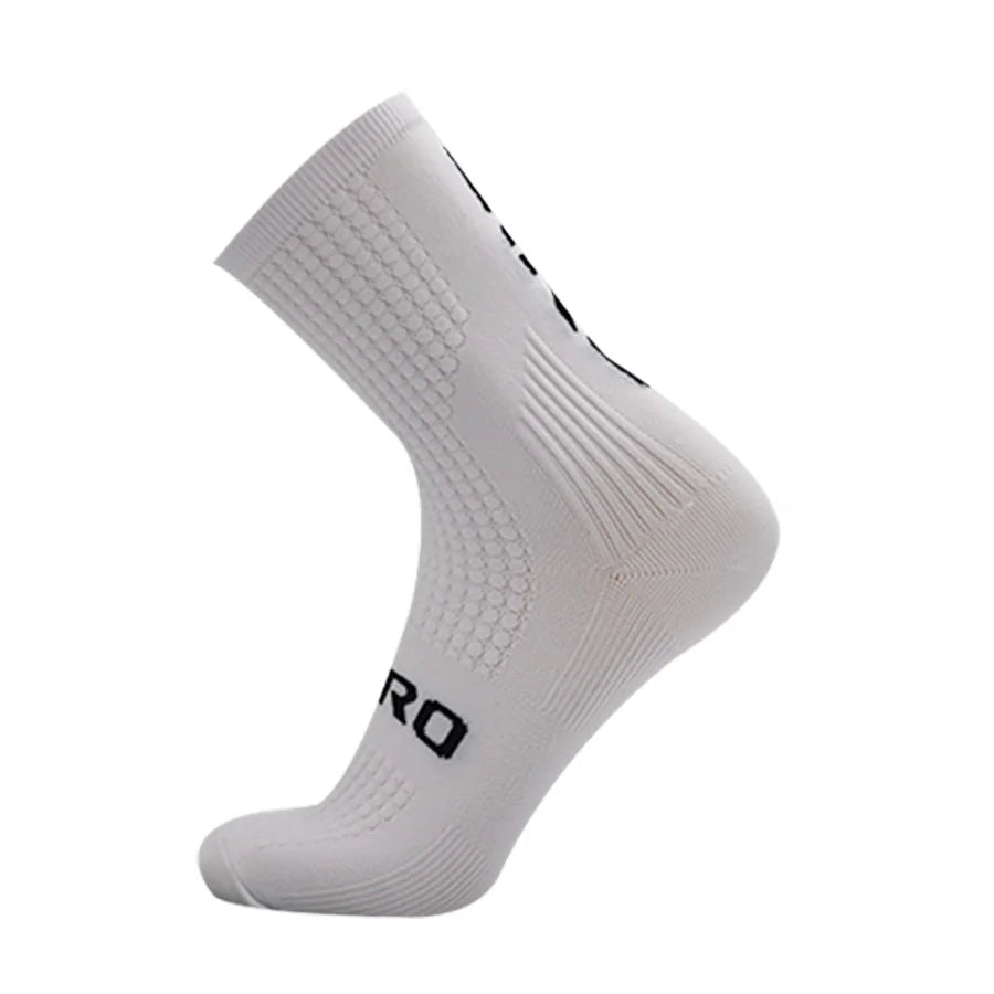 Unisex orange cycling socks from Corporación Turística, breathable and sweat-absorbing, designed for outdoor sports and cycling activities.