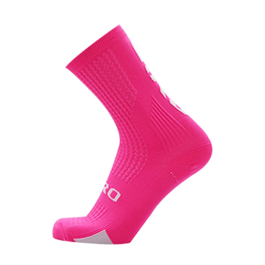 Unisex orange cycling socks from Corporación Turística, breathable and sweat-absorbing, designed for outdoor sports and cycling activities.