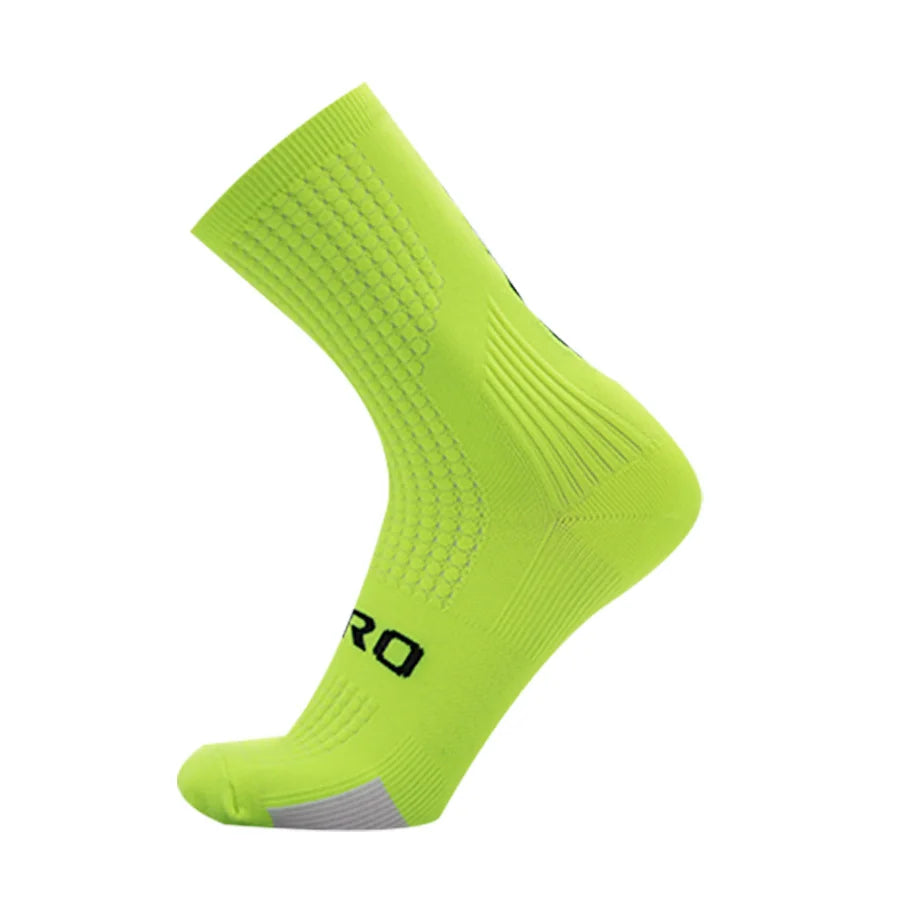 Orange breathable cycling socks by Corporación Turística, moisture-wicking unisex sports socks for outdoor cycling activities.