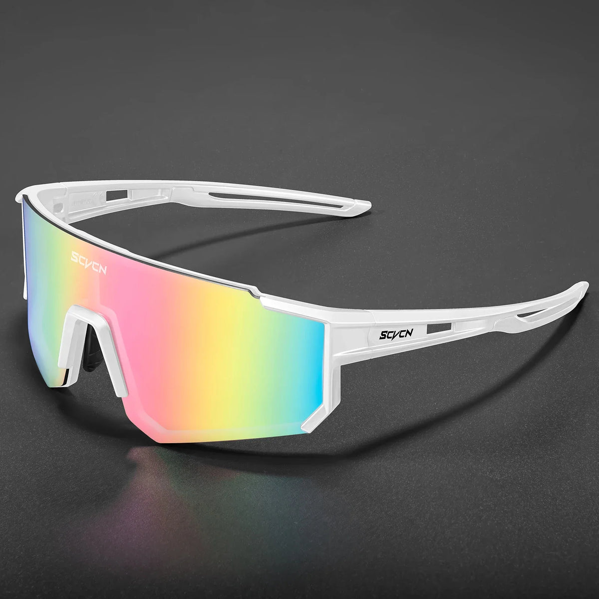 Sporty black cycling sunglasses from Corporación Turística with wraparound lenses for outdoor riding.