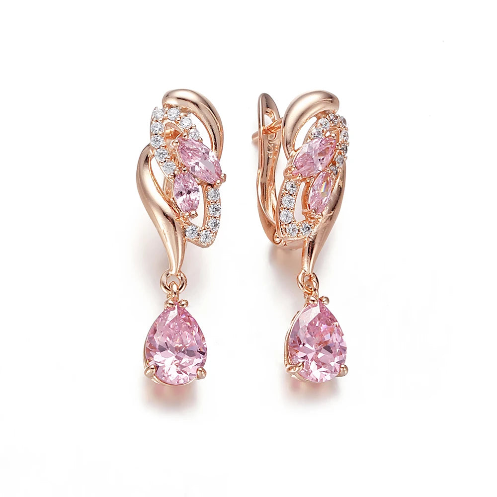 Silver drop earrings with sparkling cubic zirconia stones, stylish jewelry for women, designed by Corporación Turística.