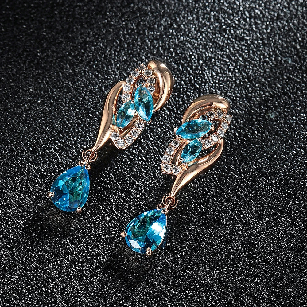 Elegant drop earrings with cubic zirconia stones for women, featuring a polished silver-tone finish.