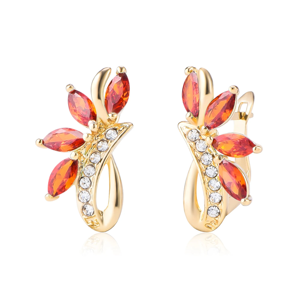 Silver Hanreshe drop earrings with sparkling cubic zirconia stones for women, featuring elegant teardrop design.