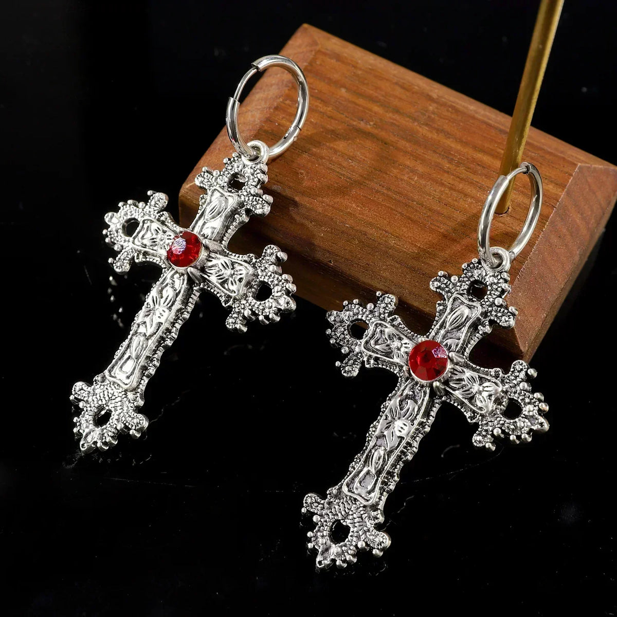 Long crystal drop tassel earrings with colorful glass beads, designed by Corporación Turística, featuring intricate dangling jewelry.