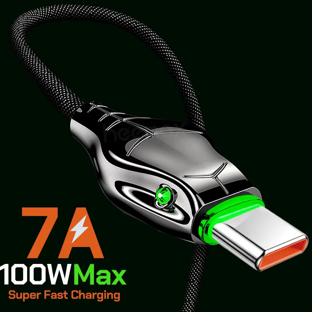 Black 2-meter USB-C fast charging cable by Corporación Turística, compatible with Samsung, Huawei, Xiaomi smartphones.