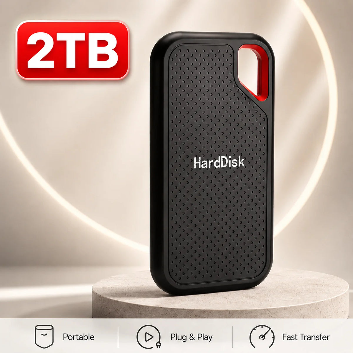 Corporación Turística 1TB SSD externo portátil con USB 3.1, alta velocidad para PC y Mac, resistente y compacto.