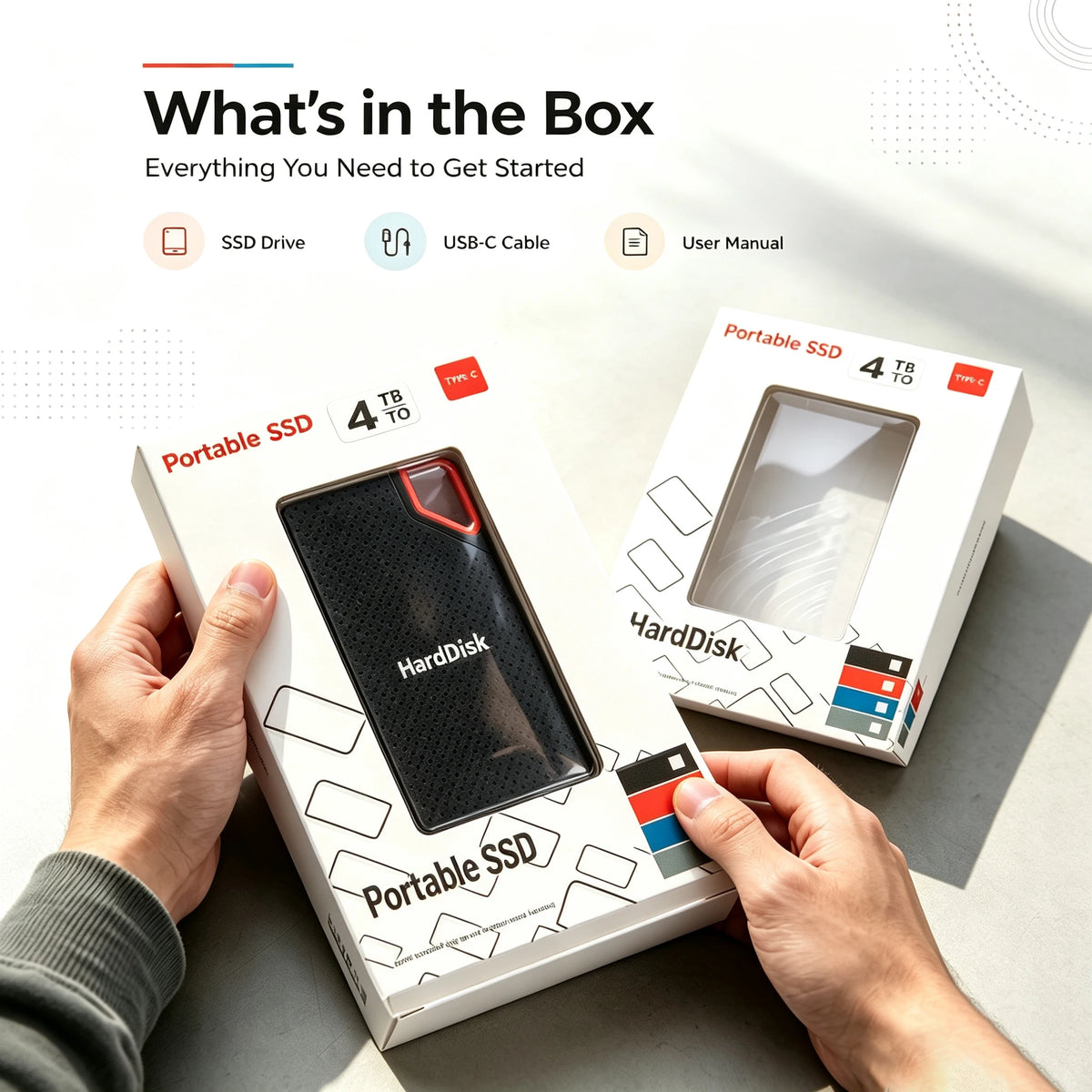 Portable 128TB SSD by Corporación Turística with USB 3.2 for fast, high-performance external storage.