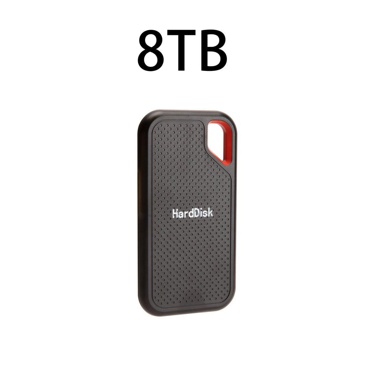 Corporación Turística 128TB portable SSD with USB 3.2, high performance and fast storage, showing the sleek external drive.