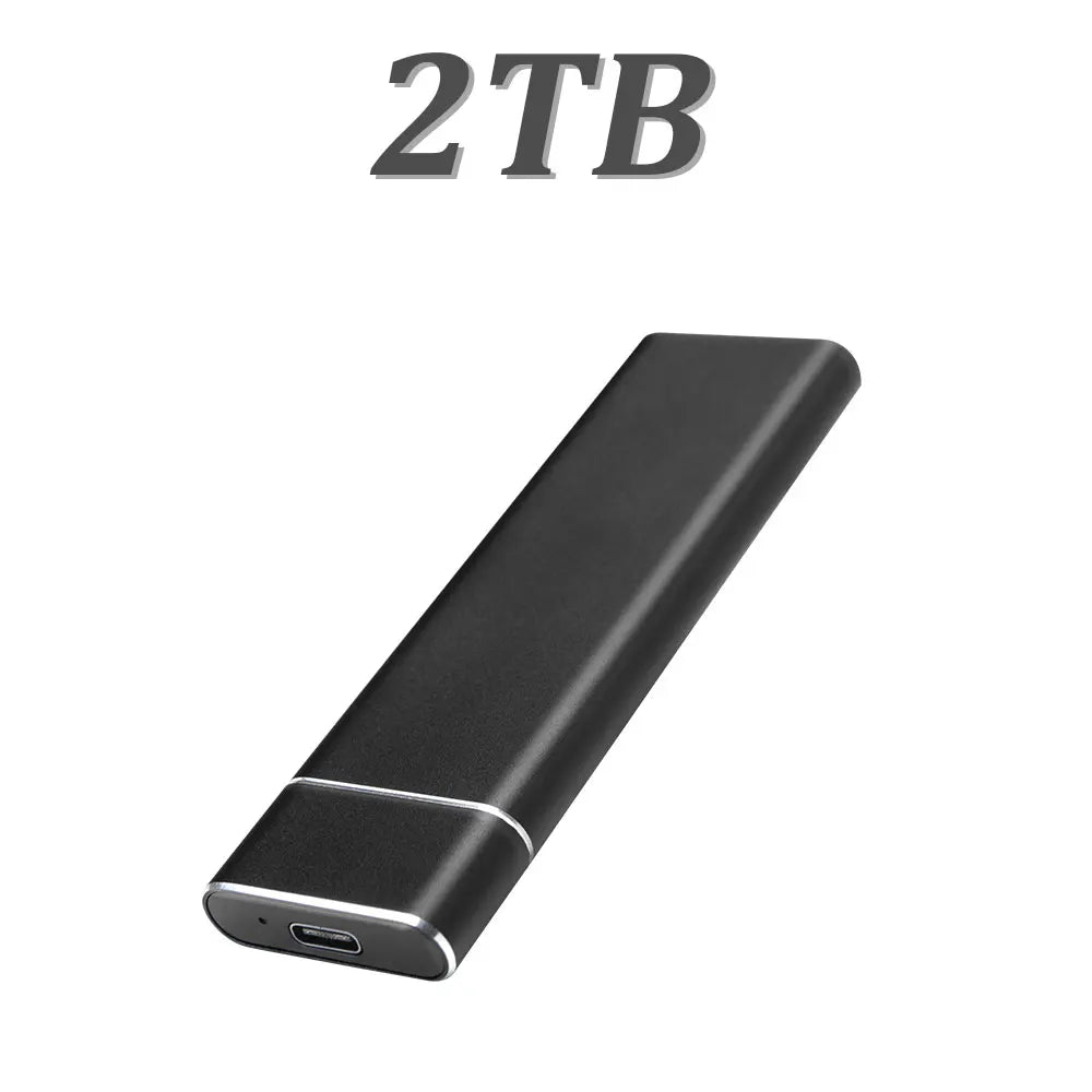 Black 8TB portable SSD external drive with USB 3.1 Type-C port, fast and spacious storage by Corporación Turística.
