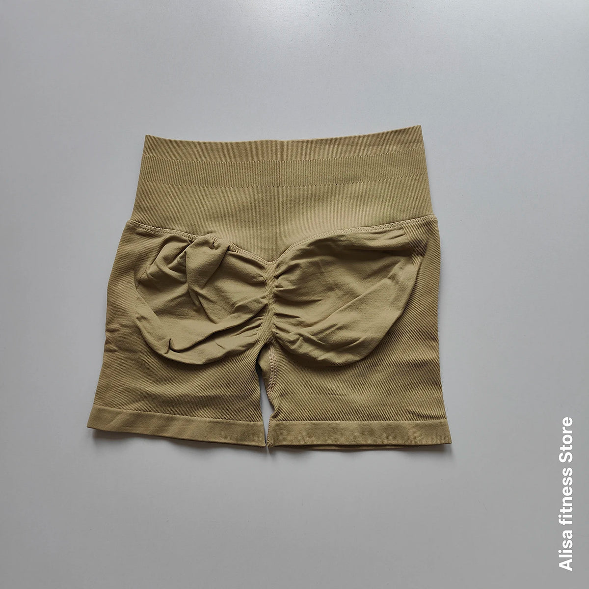 Dark gray high-waisted yoga shorts for summer by Corporación Turística, seamless design, perfect for activewear and comfort.