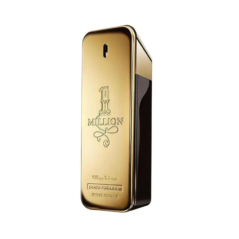 Paco Rabanne 1 Million Eau de Toilette spray 100ml with gold bar design, featuring a luxurious and stylish fragrance bottle.