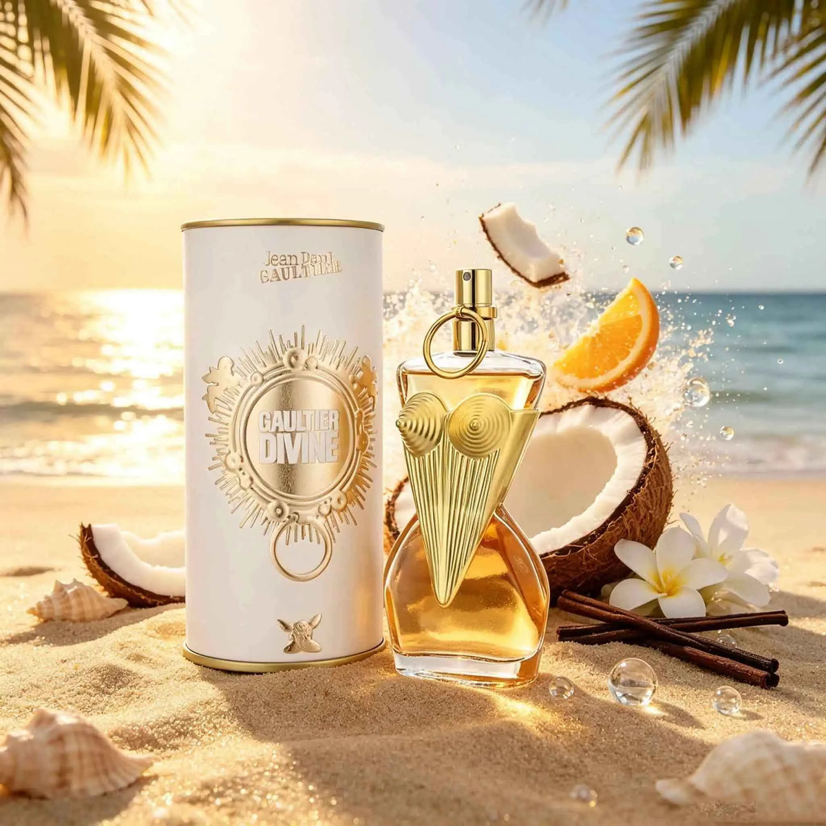 Gaultier Divine perfume bottle from Corporación Turística, featuring a sparkling, elegant design and floral fragrance.