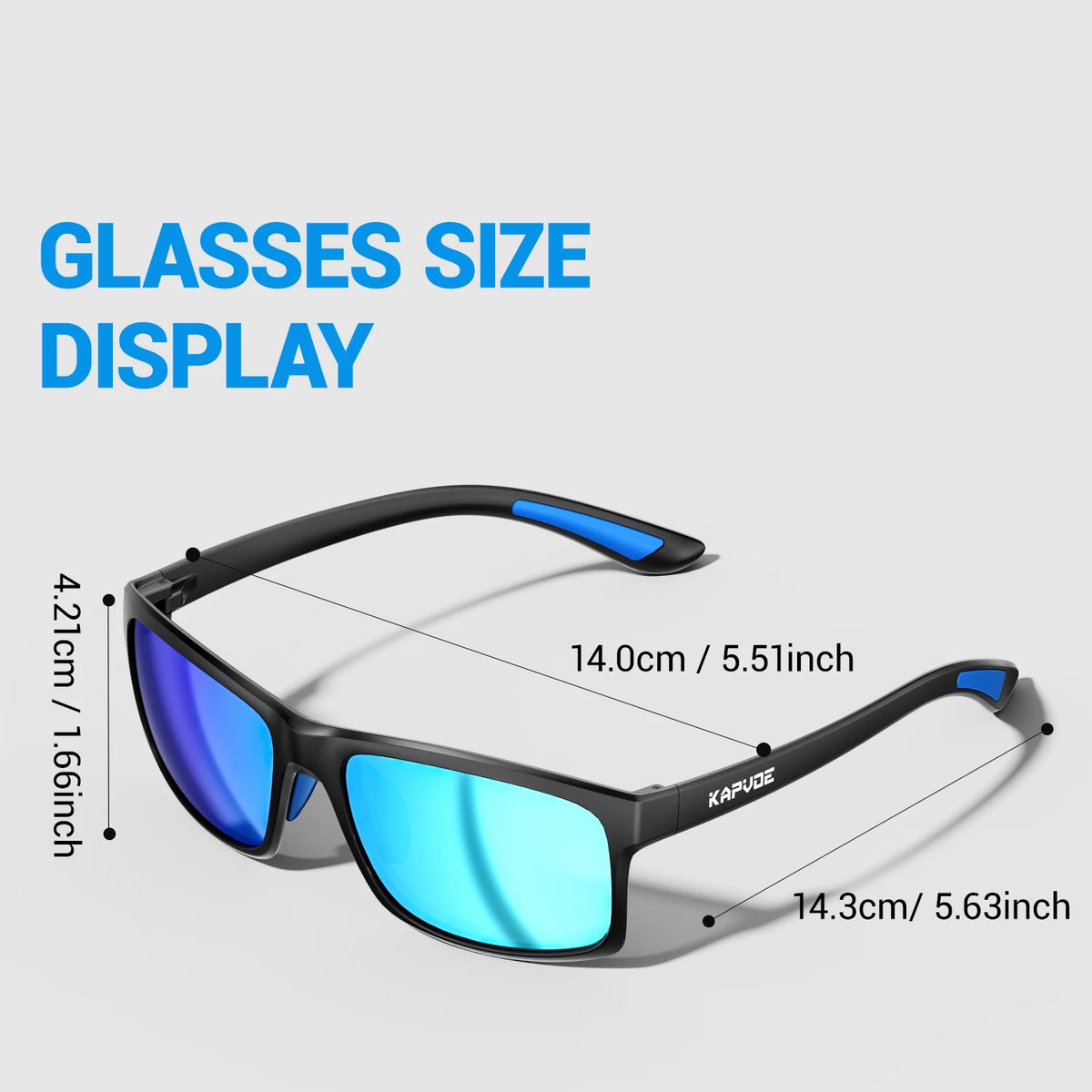 Polarized anti-reflective cycling glasses by KAPVOE with sleek frame, designed for outdoor cycling and UV protection.