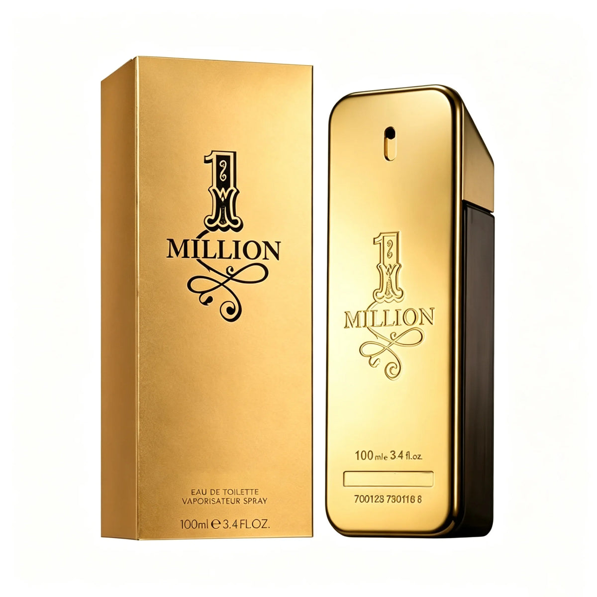 Rabanne 1 Million Eau de Toilette bottle, a luxurious men's fragrance with gold accents and elegant design.
