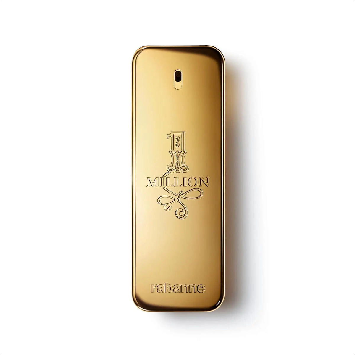 Rabanne 1 Million Eau de Toilette bottle with gold accents, designed for men, displayed on a neutral background.