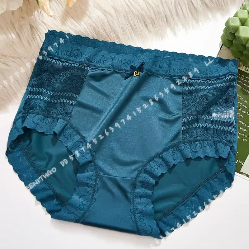 Gray high-waist lace women's panties by Corporación Turística, seamless design, comfortable fit, and elegant lace details.