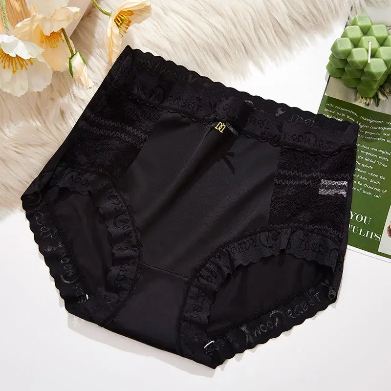High-waisted lace women's underwear from Corporación Turística, seamless gray briefs with comfortable fit.