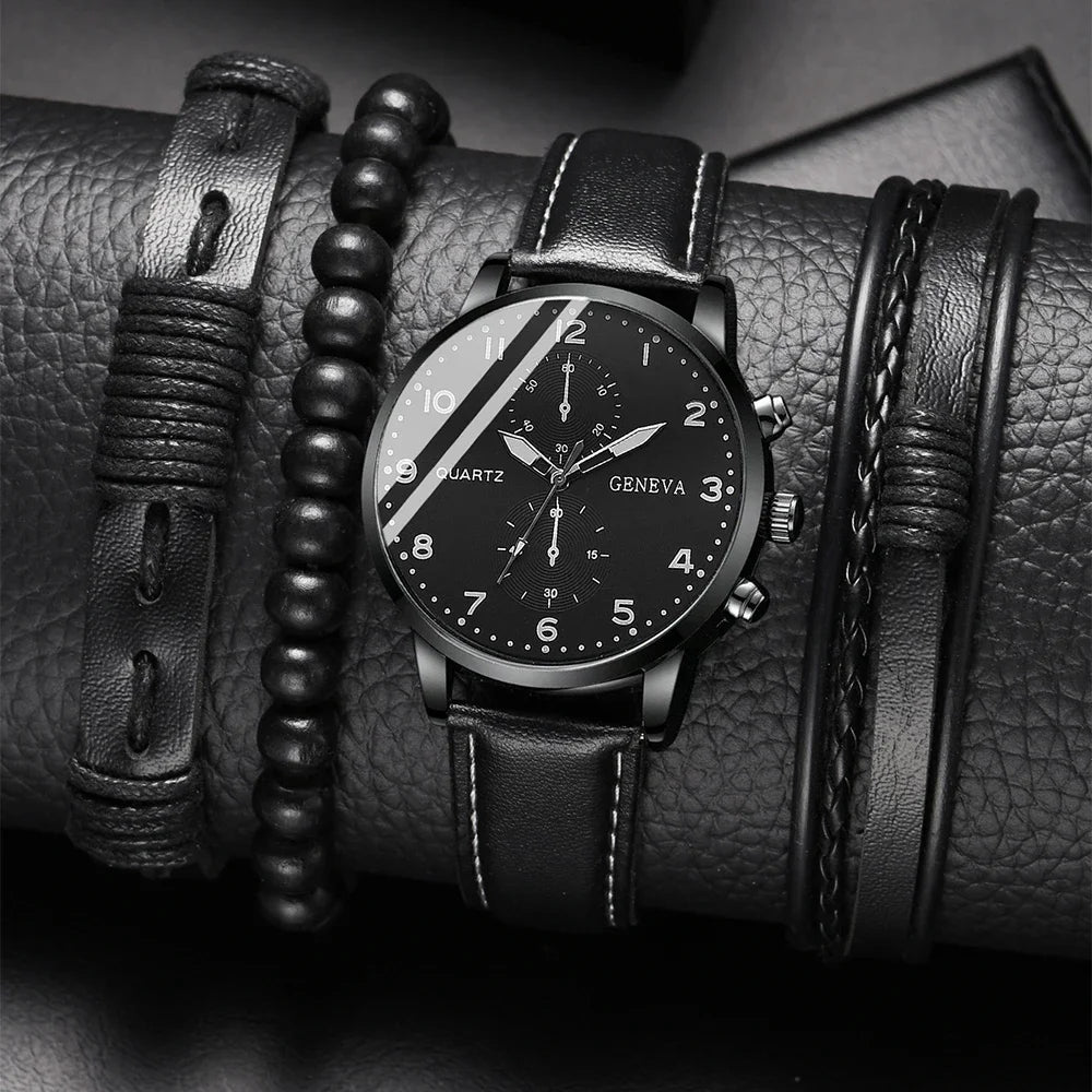 Luxury men's watch and bracelet set by Corporación Turística, featuring a stylish watch and matching bracelet for men.