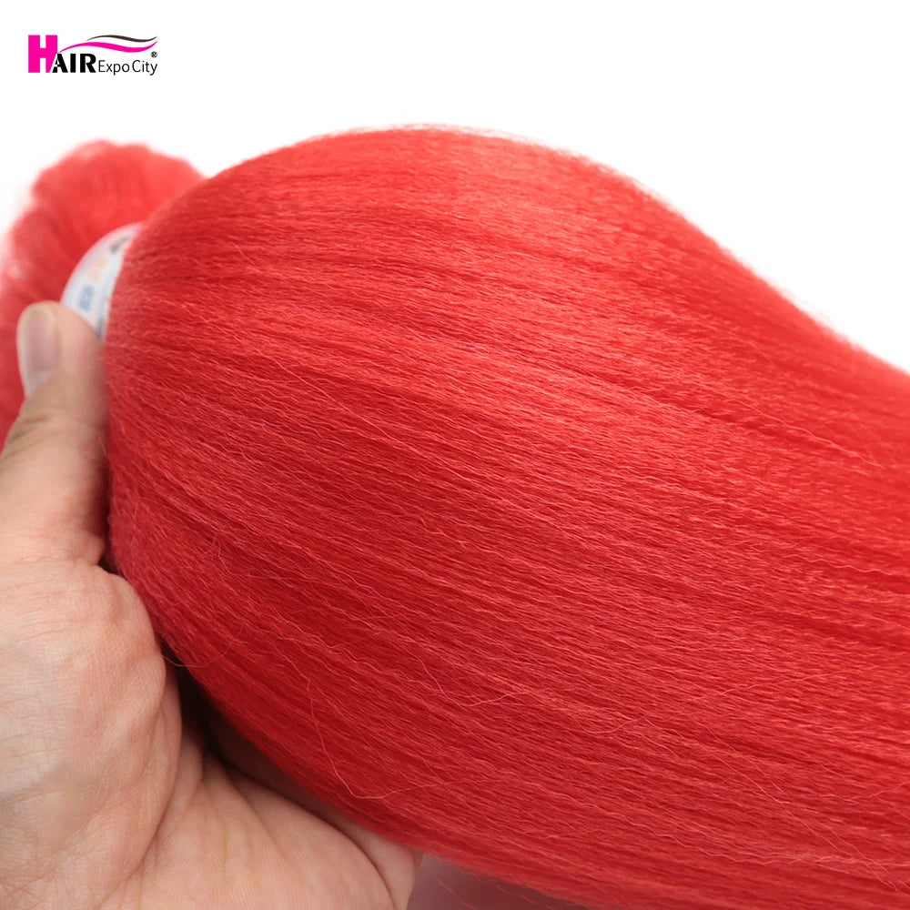 Synthetic 26-inch hair extensions with three braided trenzas, natural black color, from Corporación Turística.