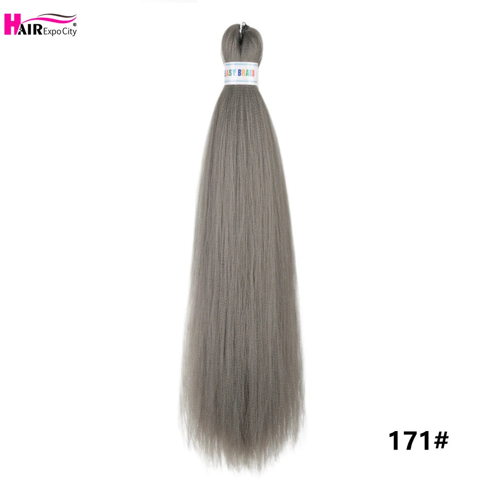 Synthetic 26-inch hair extensions with braided style from Corporación Turística, three bundles per lot, natural-looking and durable.