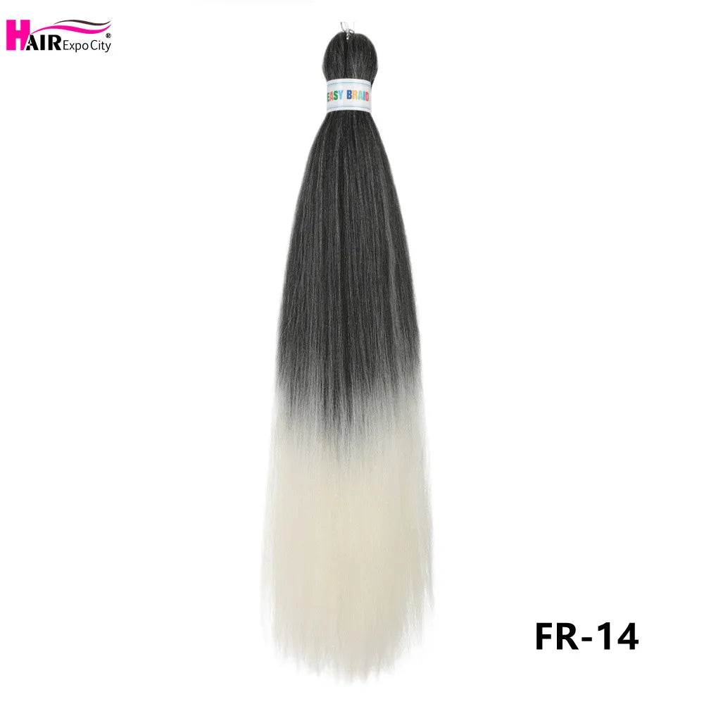 Synthetic 26-inch hair extensions with braids, three bundles, from Corporación Turística, shown in natural black color.