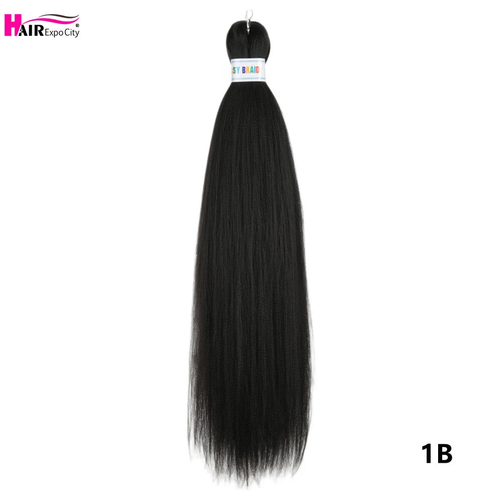 Synthetic 26-inch hair extensions with braided style, three pieces per lot, from Corporación Turística.