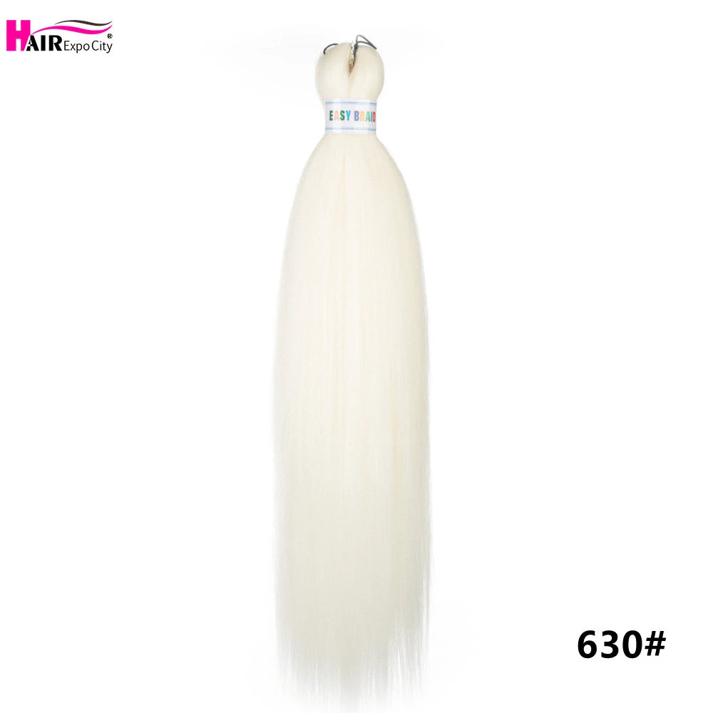 Synthetic 26-inch hair extensions with three braided trenzas, ideal for creating stylish braided hairstyles.