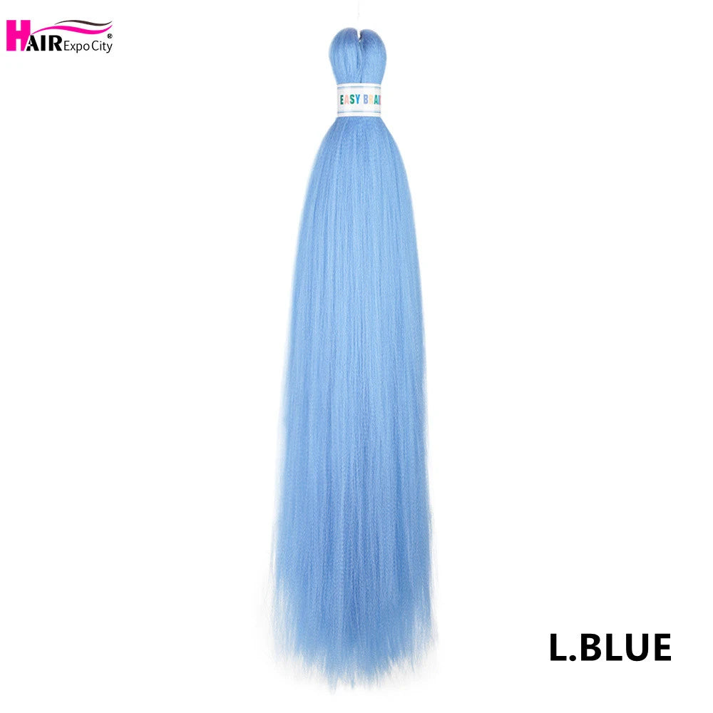 Synthetic 26-inch hair extensions by Corporación Turística, braided trenzas, three units per lot, ideal for hairstyling and braiding.