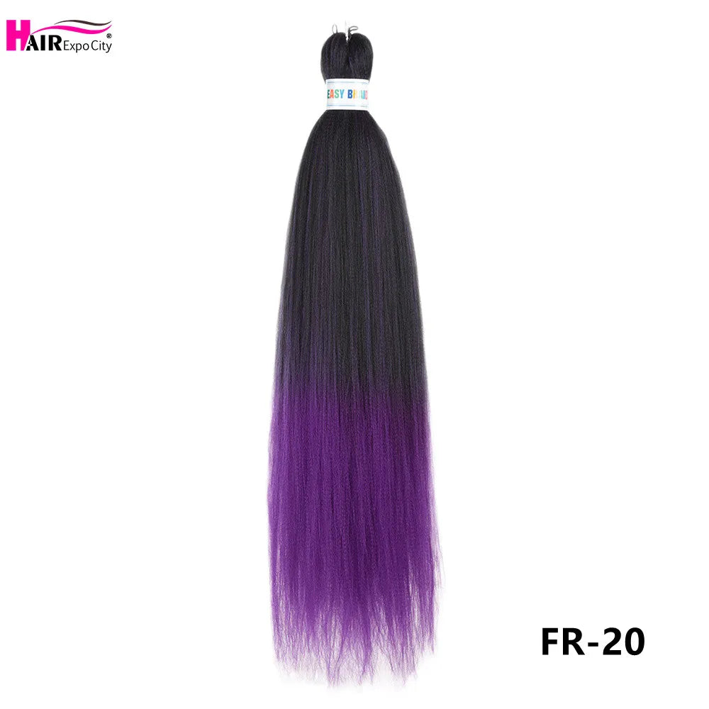 Synthetic 26-inch hair extensions with braids, three units per pack, from Corporación Turística, showing detailed textured braids.