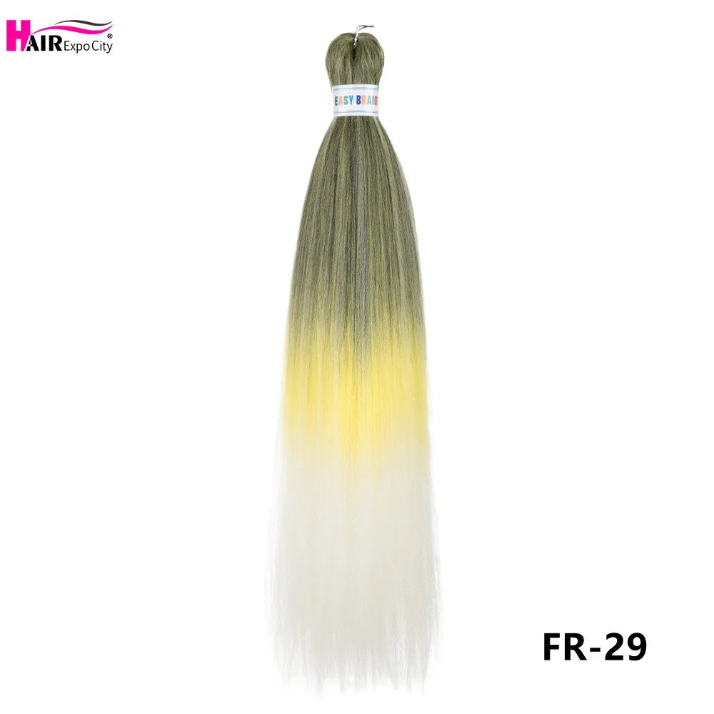 26-inch synthetic hair extensions braids by Corporación Turística, three bundles of long, textured hair for styling and braiding.