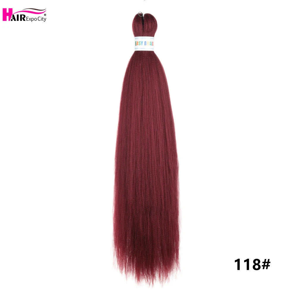 Synthetic 26-inch hair extensions by Corporación Turística, featuring three braided trenza styles for versatile looks.