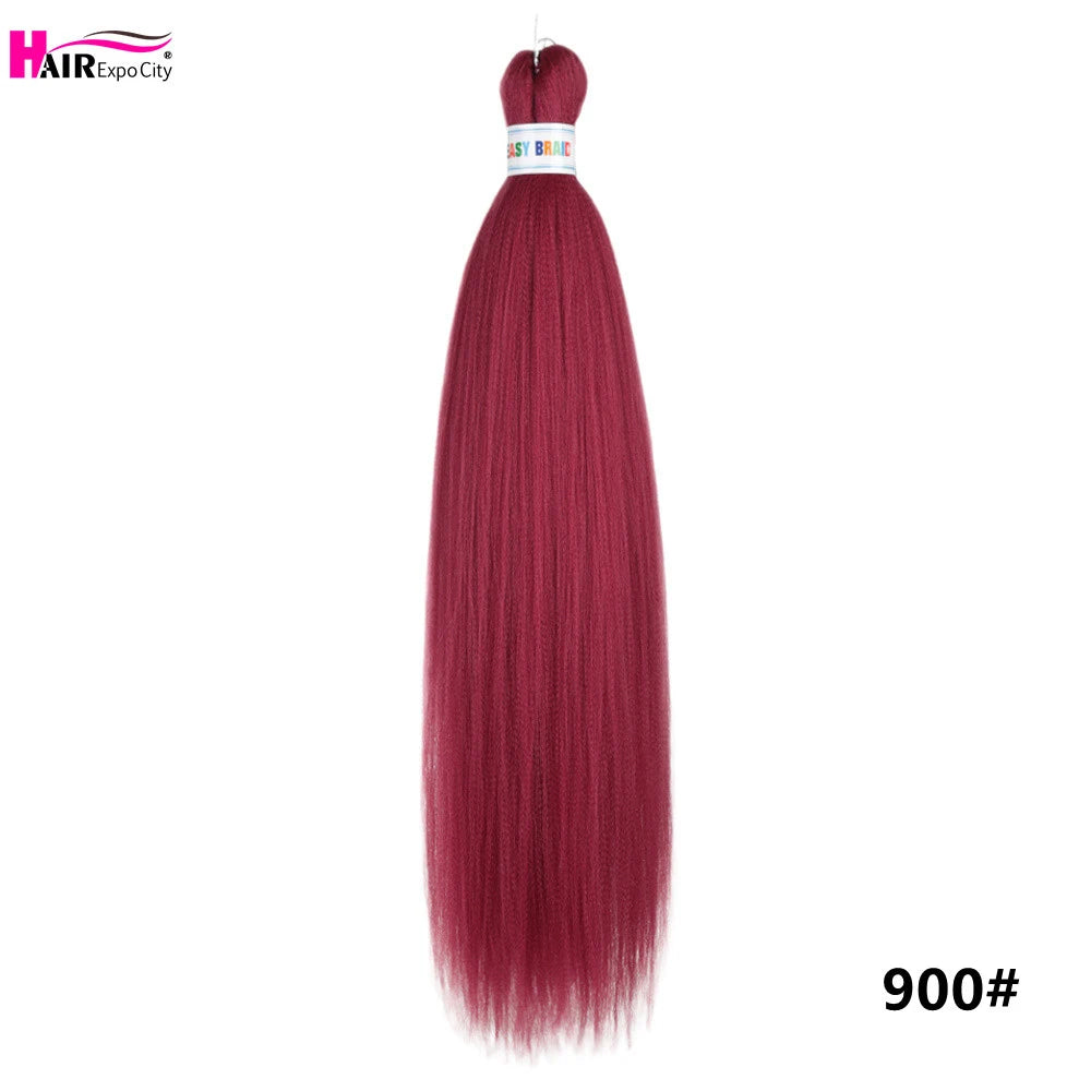 Synthetic 26-inch hair extensions with three braided trenzas, natural black color, from Corporación Turística.