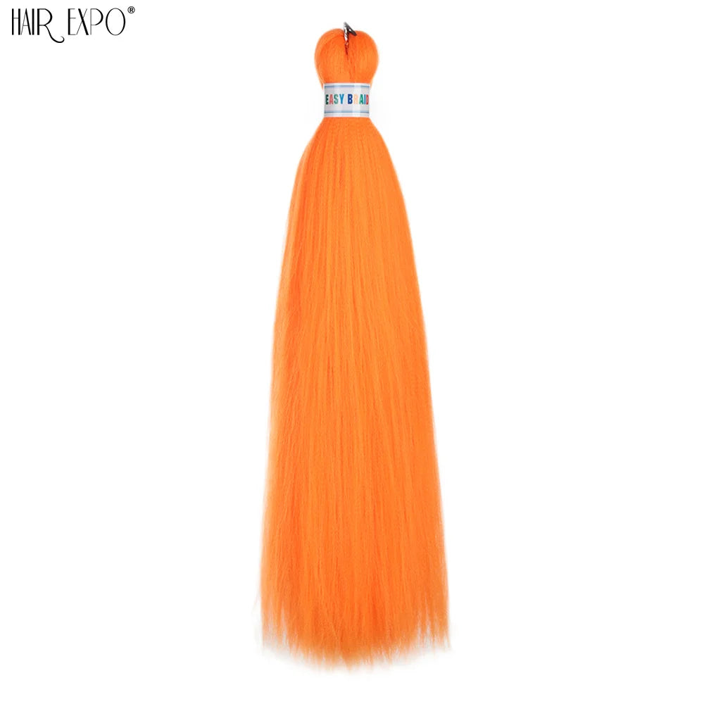 26-inch easy-to-install hair extension trenzas from Corporación Turística, showcasing vibrant green synthetic braids.