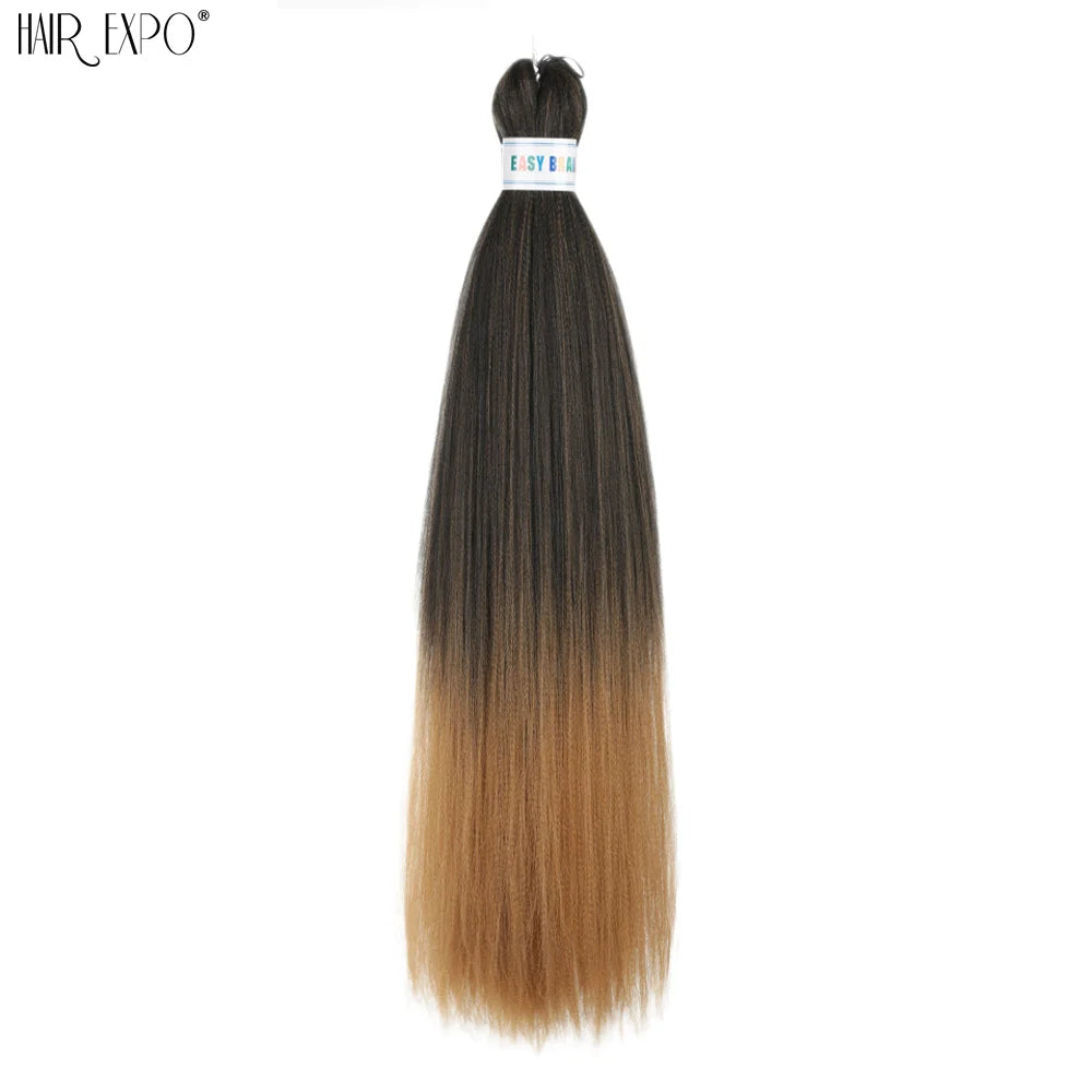 26-inch easy-trenched hair extensions by Corporación Turística, shown in green, featuring natural-looking braided style.